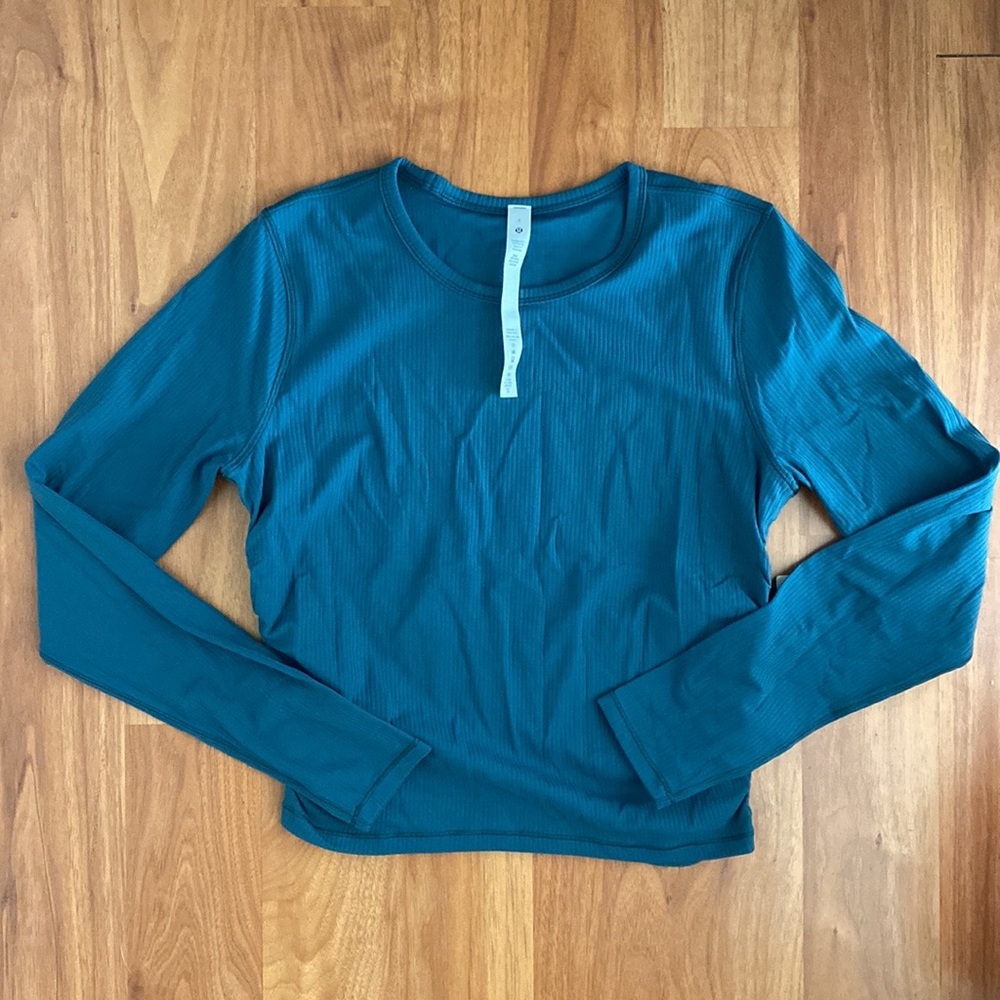 ❤️ Lululemon All It Takes Long Sleeve Shirt *Ribbed Nulu Green Jasper Size 6 NWT